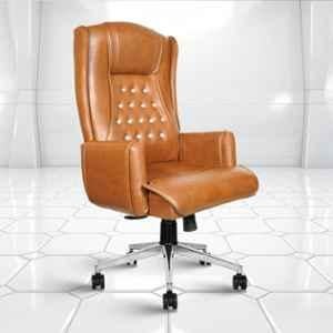 Rose Crown Faux Leather Brown High Back Executive Chair
