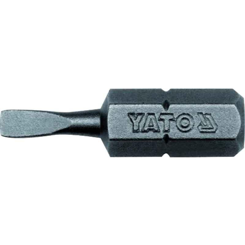 Yato 50 Pcs 5.5x25mm 1/4 inch Drive AISI S2 Cold Forged Slotted Screwdriver Bit Set, YT-7803