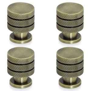 Plantex Knobs for Drawer/Cabinet Knobs/Handle for Drawer/Pull-Push Knobs for Home & Office Drawers (Pack of 4) Antique Brass