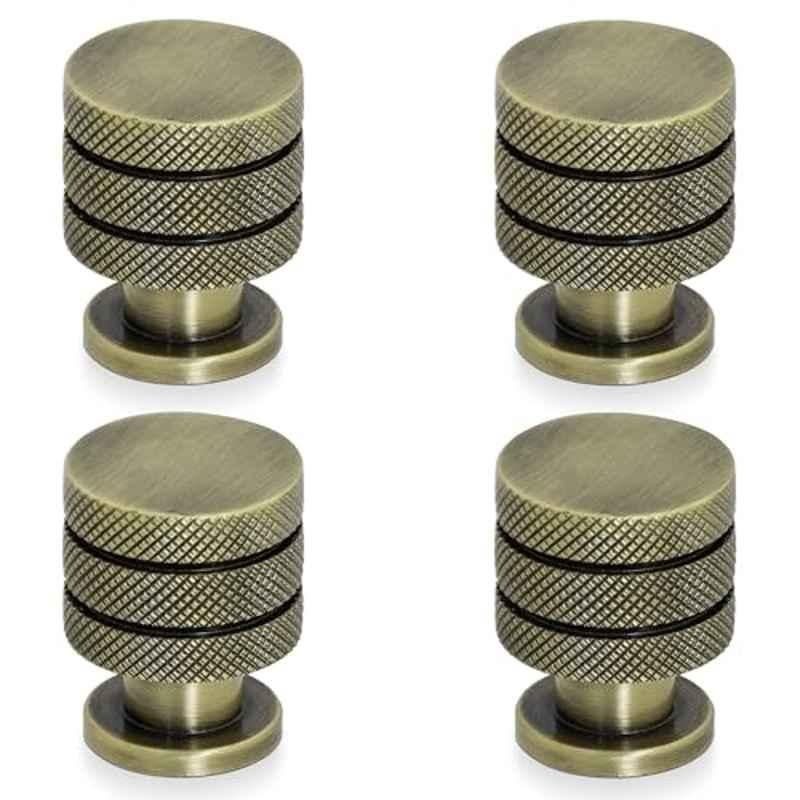 Plantex Knobs for Drawer/Cabinet Knobs/Handle for Drawer/Pull-Push Knobs for Home & Office Drawers (Pack of 4) Antique Brass
