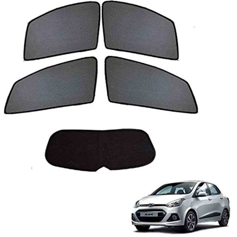 Kozdiko 4 Pcs Black Car Half Magnetic Sunshade Curtain with Dicky Set for Hyundai Xcent