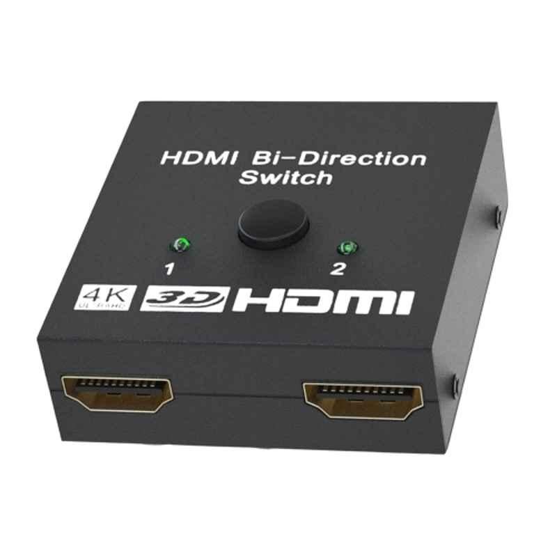 thumbnail image 2 of Bi-Directional 4K HDMI 2.0 Switcher/Splitter HUB – 2 In 1 Out & 1 In 2 Out – Silver 2 of 3