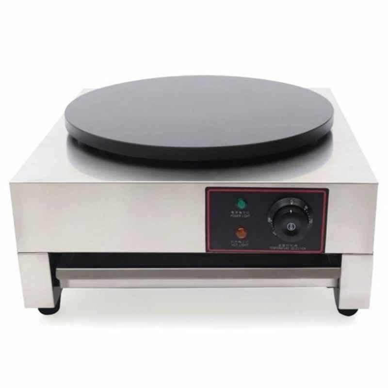 Khushi Udyog 2000W 40cm Stainless Steel Black Gas Crepe Maker