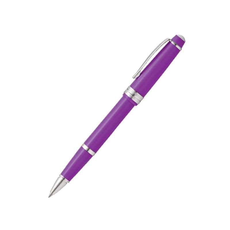 Cross Bailey Black Ink Purple Resin Polished Roller Ball Pen with 1 Pc Black Medium Tip Set, AT0745-8