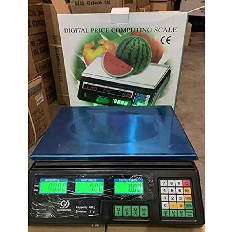 Abbasali High Precision Digital Electronic Scale Platform Scale Stainless Steel Electronic Price Computing Scales With Lcd Display For Fruits Vegetables Aquatic Products Retail Kitchen 40Kg