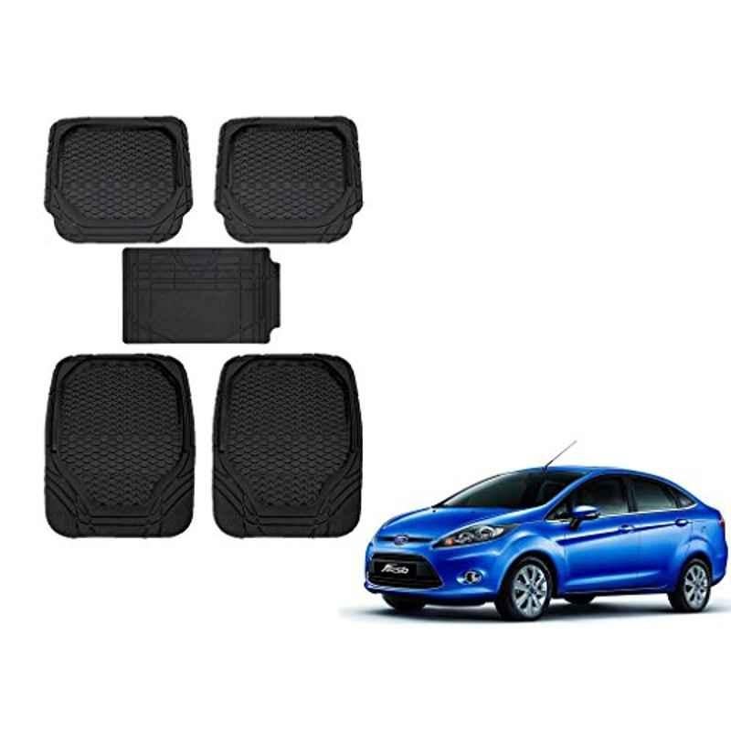 Kozdiko 8855TW 5 Pcs Rubber Black Rubber Car Mat Set for Ford Fiesta