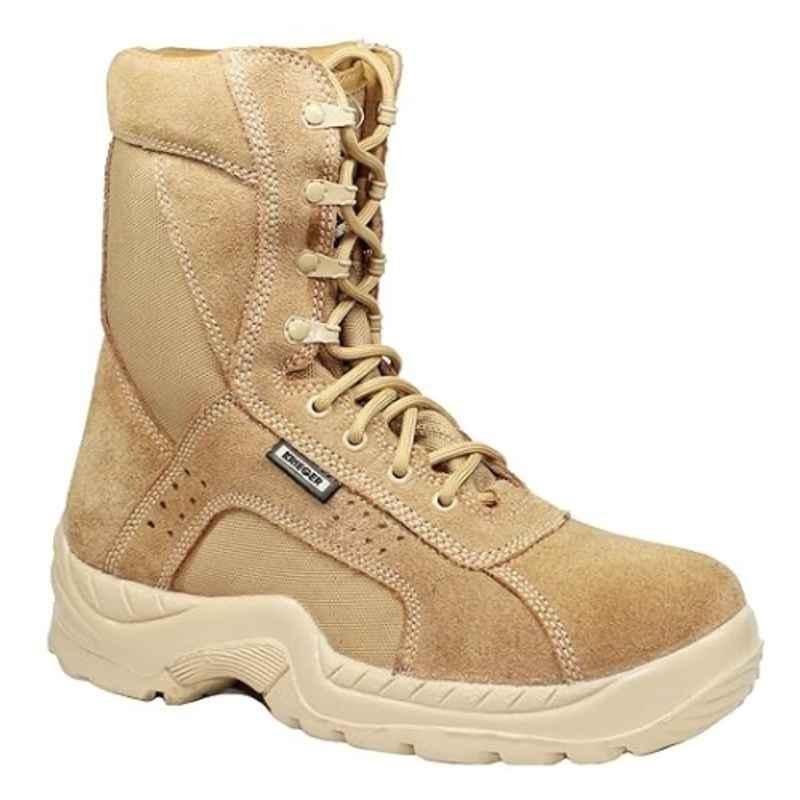 Krieger Leather PU Beige Hi-Ankle Boot, 85091-KR1002-09, Size: 9