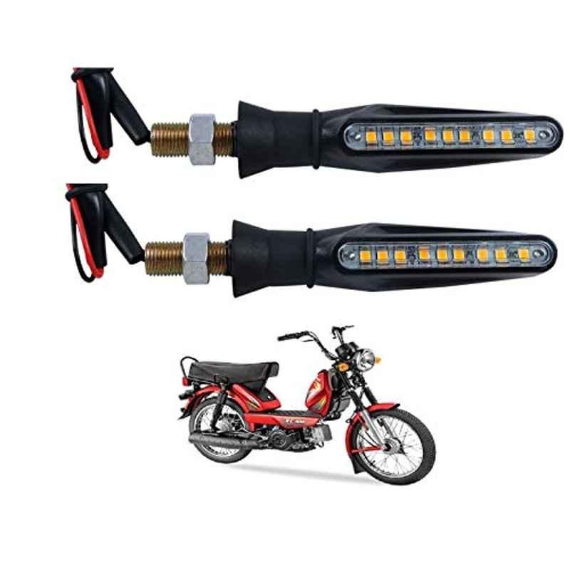 Kozdiko 4 Pcs Plastic Front & Rear Side Sleek Yellow Bike Indicator Set for TVS XL 100