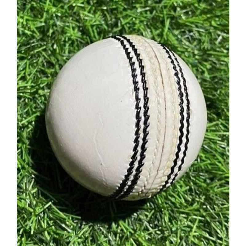 HHS Sports 2 Pcs Standard White Premium Cricket Leather Ball Set