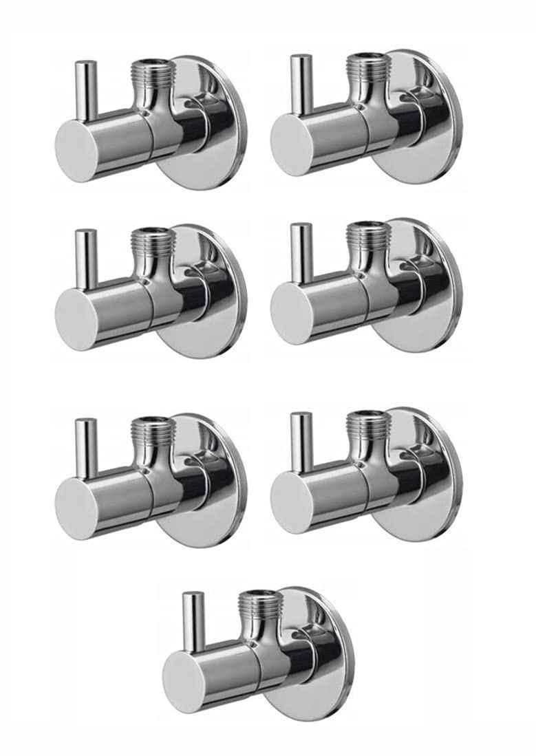 Buy Spazio Stainless Steel Chrome Finish Turbo Angle Valve for Wash Basin u0026  Geyser Tap (Pack of 7) Online At Best Price On Moglix