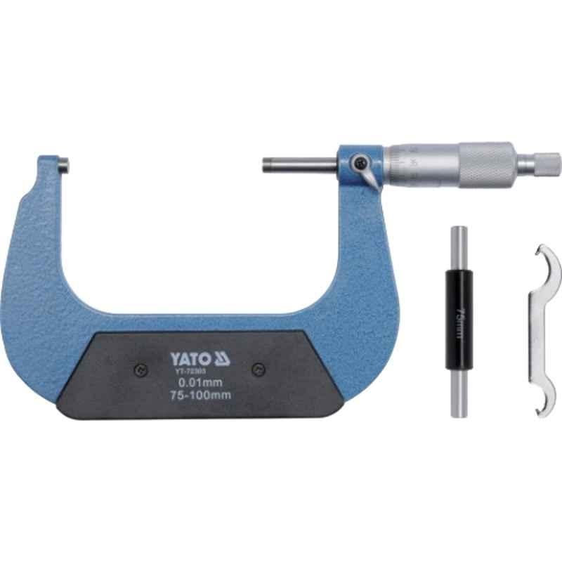 Yato 75-100mm Aluminum & Carbon Steel Mechanical Micrometers, YT-72303