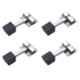 Nixnine 3 inch Stainless Steel Floor Door Stopper with Rubber Tip, SQR_A-515_4PS (Pack of 4)