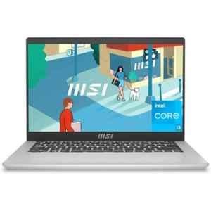 MSI C13M-438IN Modern 14 Urban Silver Thin & Light Laptop with Intel Core i3 13th Gen 1315U/8GB/512GB SSD/Windows 11 Home & 14 inch Display, 9S7-14J111-438