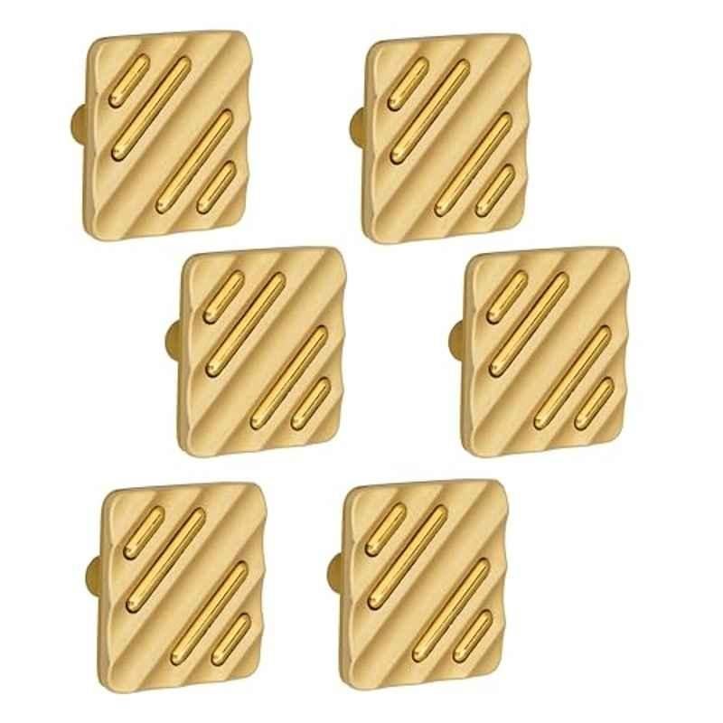 Plantex Knobs for Drawers/Drawer Knobs for Cabinets/Pull-Push Knobs for Kitchen/Bedroom Drawer (Pack of 6) SH-434, Gold & Gold Matte