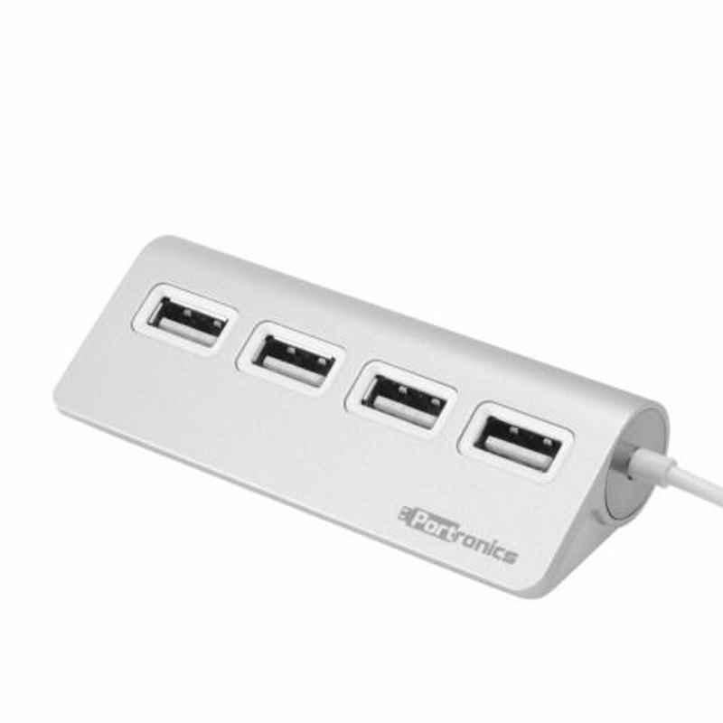 Portronics M Port 24 Aluminium HUB with 4 USB 2.0 Ports For Mobile & Tablets, POR 717 (Pack of 5)