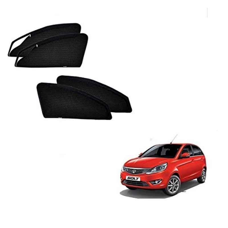 Kozdiko 4 Pcs Polyester Magnetic Zipper Car Sunshade Curtain Set for Tata Bolt