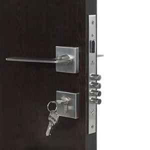 Handle Waala Rose Bentley-R-BSK 60mm Stainless Steel Silver One Side Key Mortise Door Lock Set