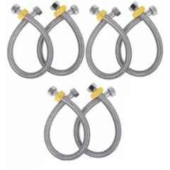 Senkiddpro 24 inch Stainless Steel Chrome Finish Connection Pipe (Pack of 6)