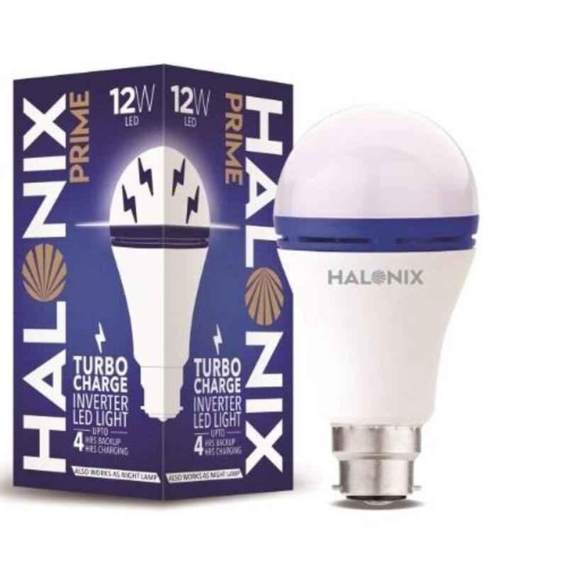 Halonix Prime 12W B22 Cool Day White Rechargeable Inverter LED Bulb with Turbo Charge, HLNX-INV-12WB22
