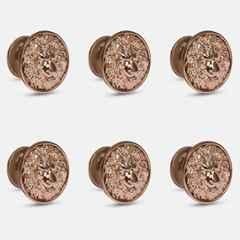 Plantex Lion Face Knobs for Drawer | Kitchen Cabinet Knobs | Pulls Handles for Wardrobe & Kitchen (Pack of 6) Rose Gold
