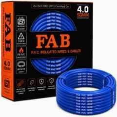 FAB 4 Sqmm FR PVC CCA Copper Blue Multistrand Electrical Wire, Length: 90 m