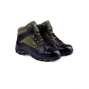 Woakers Titan Leather Steel Toe Black Safety Shoes, WKS-SAFTEY-004, Size: 8