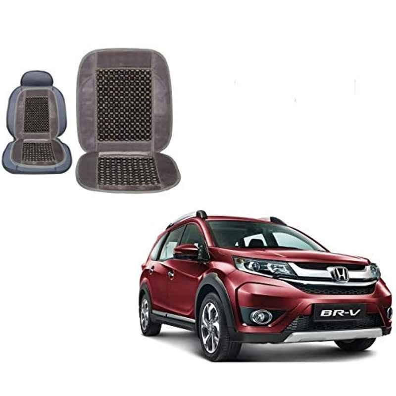 Kozdiko Wooden Bead Seat with Grey Velvet Border for Honda BRV