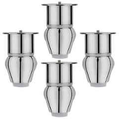 Plantex Heavy Duty Stainless Steel 4 inch Sofa Leg/Bed Furniture Leg Pair for Home/Furniture Sofa Legs for Table/Support Legs/Furniture Leg Chrome Set of 4 Pcs