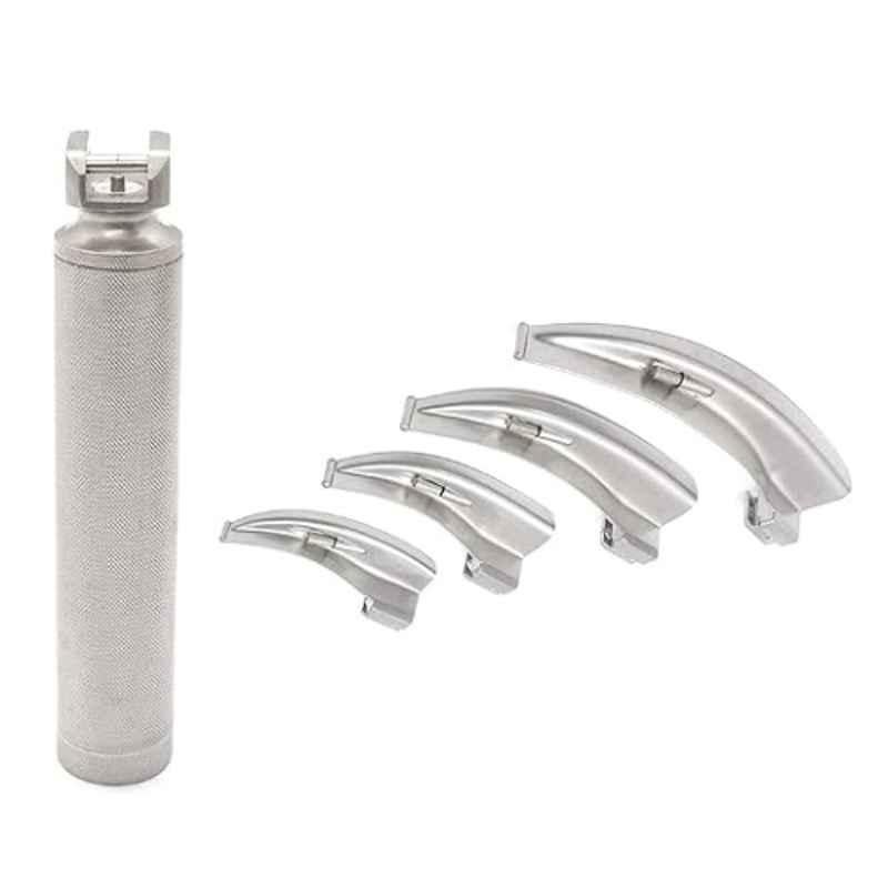 Forgesy Stainless Steel Adult Macintosh Type LED Laryngoscope with 4 Pcs Blade