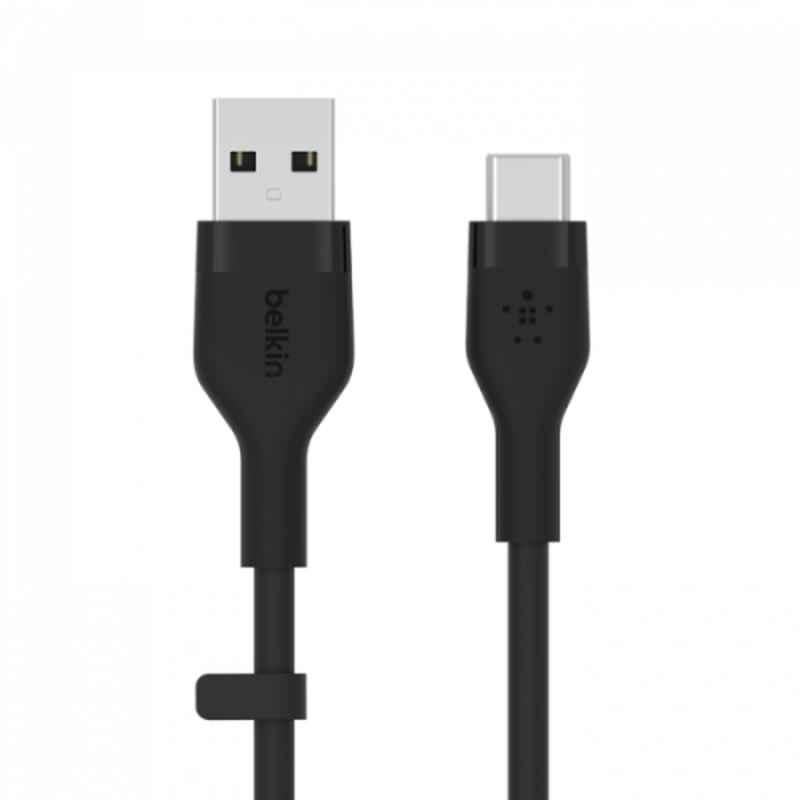 Belkin 3m Silicone Black Flex USB-A to USB-C Boost Charge Cable, BL-CBL-SILICON-USC-A-3M-BLK