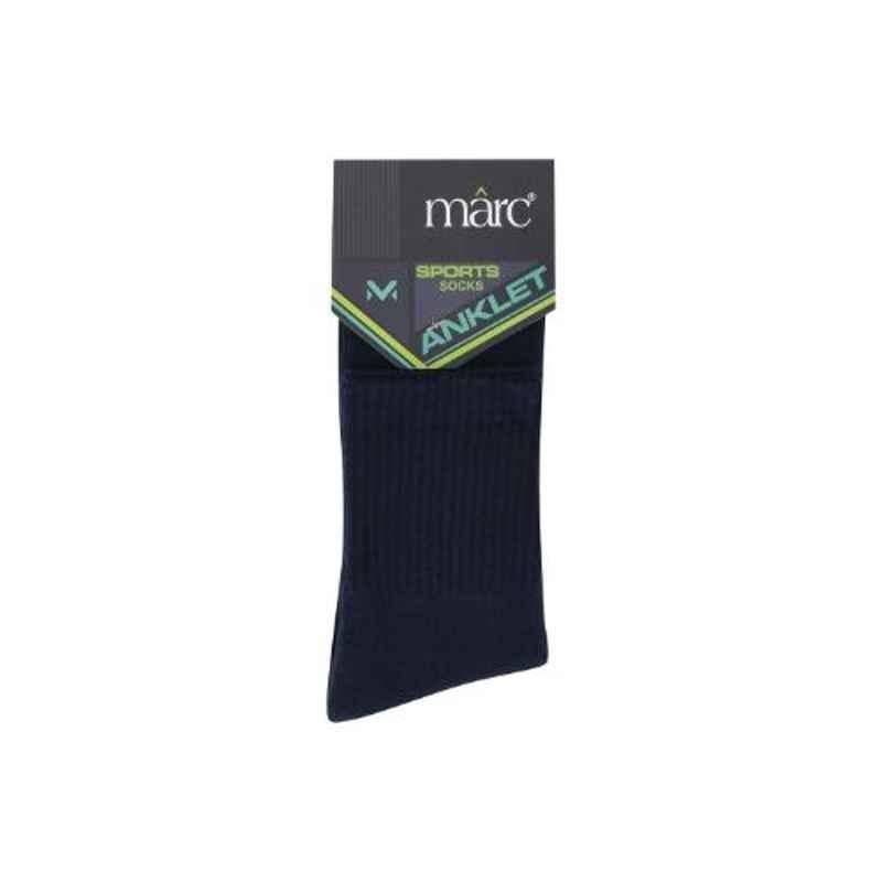 Marc Jogger Navy Blue Cotton Terry Ankle Length Socks, 1120-00N
