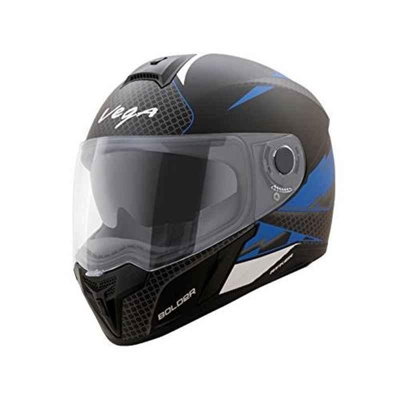 Vega Medium Dull Black & Blue Ryker Bolder Full Face Helmet