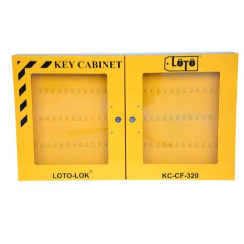 LOTO-LOK 790x460x105mm Metal Steel Yellow Key Cabinet, KC-CF-320