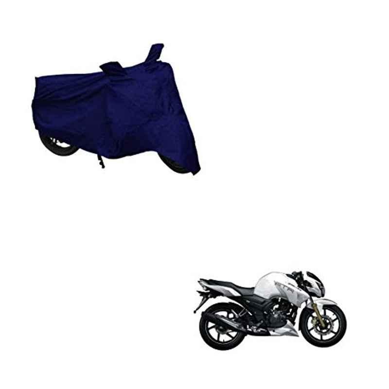 Kozdiko Polyester Matty Blue Dust & Waterproof Bike Body Cover with Mirror Pocket for TVS Apache RTR 180
