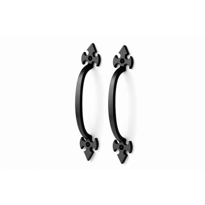 Mix & Match Trishul 7 inch Cast Iron Black Matte Finish Cabinet Pull Handle for Wardrobe, Cupboard & Window (Pack of 2)