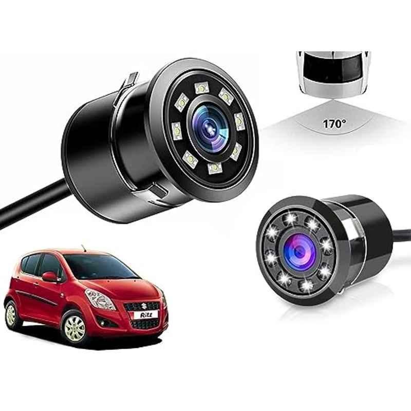 Auto Pearl 8 LED Black Waterproof & Shockproof HD Night Vision Car Reverse Parking Camera for Maruti Suzuki Ritz Type-1