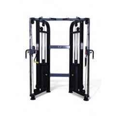 GYM24 Equipment Metal Black PVC Stack Functional Trainer All in One Home Gym Machine with Accessories