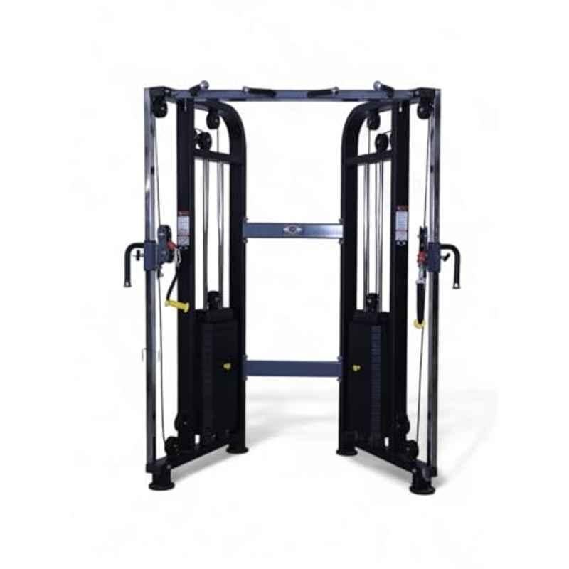 GYM24 Equipment Metal Black PVC Stack Functional Trainer All in One Home Gym Machine with Accessories