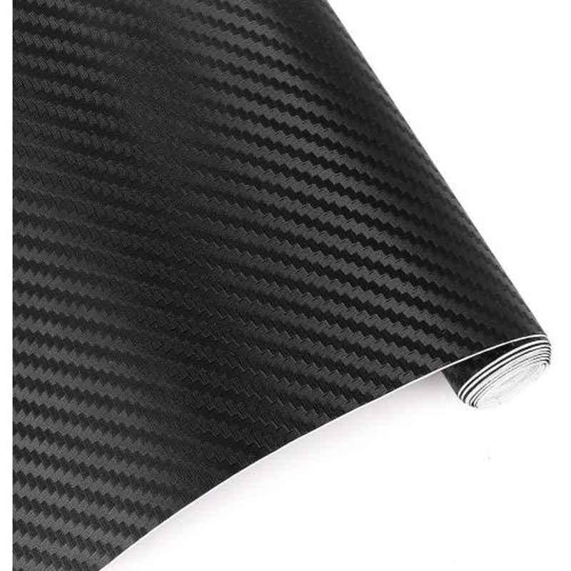 Just Rider 12x48 inch 3D Black Carbon Fiber Vinyl Sheet Wrap for Car Bike