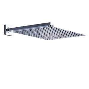 Fastgear 8 inch Stainless Steel Chrome Finish Ultra Slim Square Shower Head with 12 inch Arm & Flange