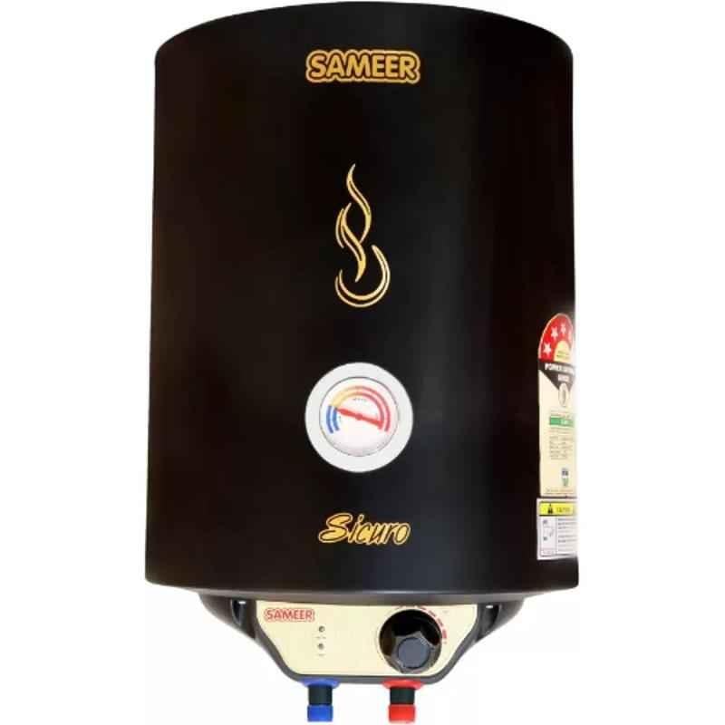 Buy Sameer Sicuro Glassline 15L 2000W Metal Black Storage Water Geyser  Online At Price ₹4249