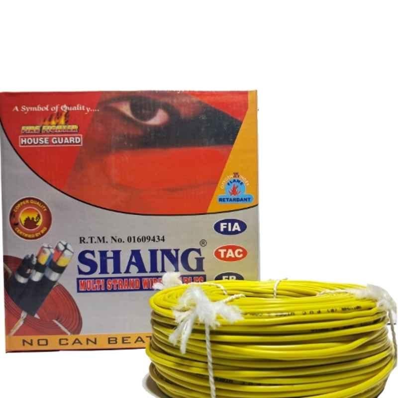 SHAING 0.75 Sqmm Single Core Yellow FR PVC Insulated CCR Copper Wire for Domestic & Industrial Purpose, Length: 91 m