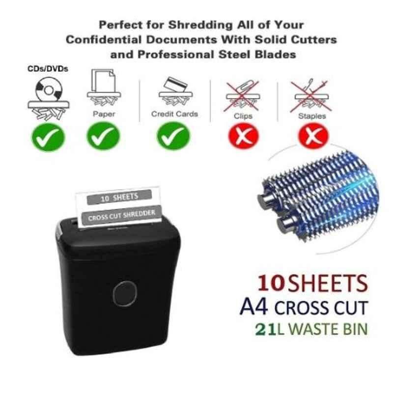 Swaggers 5x16mm 22L Micro Cut Paper Shredder with Waste Bin