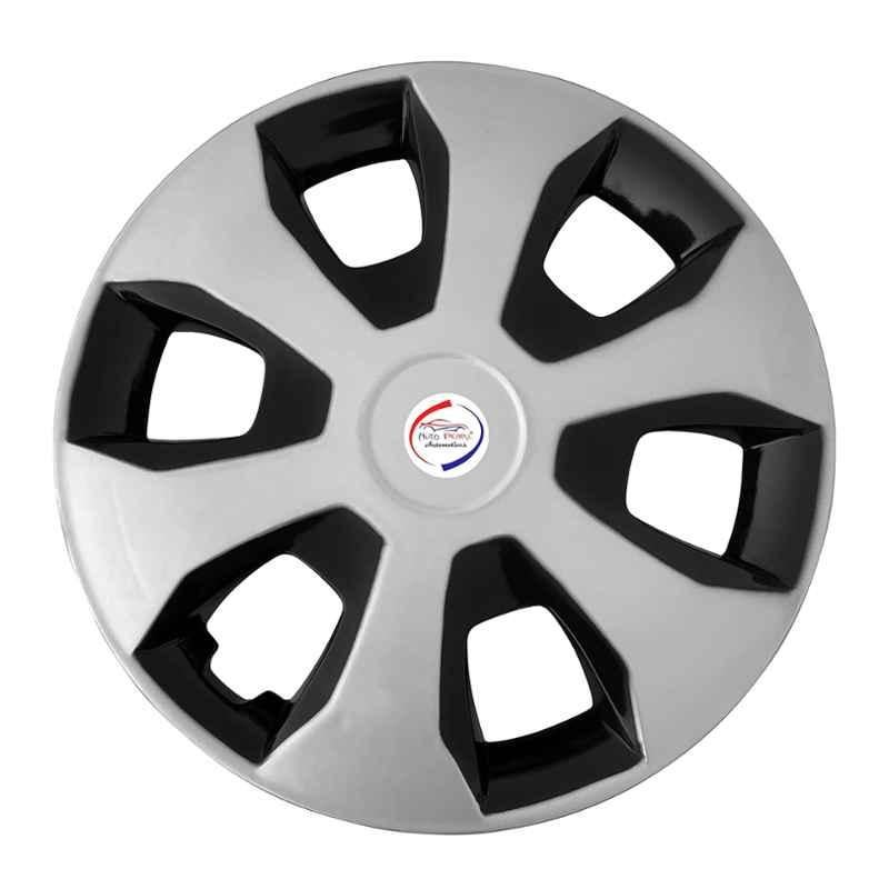 Auto Pearl 4 Pcs 14 inch Polypropylene Silver & Black Press Type Car Wheel Cover Set with Retention Ring for Honda Amaze Type 2 2018-2020, WC14in_WagonR19_SilBlk_AmazeTy2_2018-20