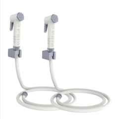 RN Grey White.1 Health Faucet Set with Hose Pipe & Wall Holder for Toilet Cleaning (Pack of 2)