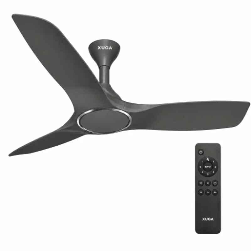 Xuga Aurora F3G Copper Motor Grey Premium BLDC 3 Blade Ceiling Fan with Remote Control & 5 Years Warranty, Sweep: 1200 mm