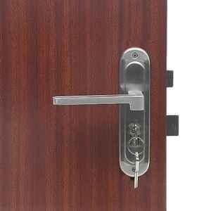 Handle Waala LB306 Stainless Steel Silver Satin Finish Round Plate Both Side Key Heavy Duty Mortise Door Lock Set