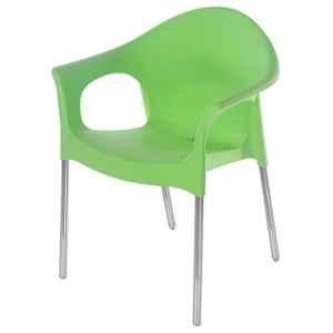 Nilkamal Novella 09 Green Virgin Polymer Cafeteria Chair, NS09SS, Dimension: 600x540x782 mm