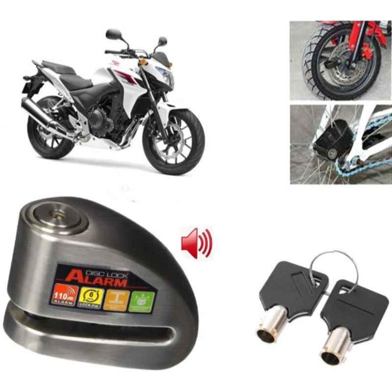 Auto Pearl Steel Black Anti-Theft Alarm Disc Brake Lock for CB 400, Lock_303