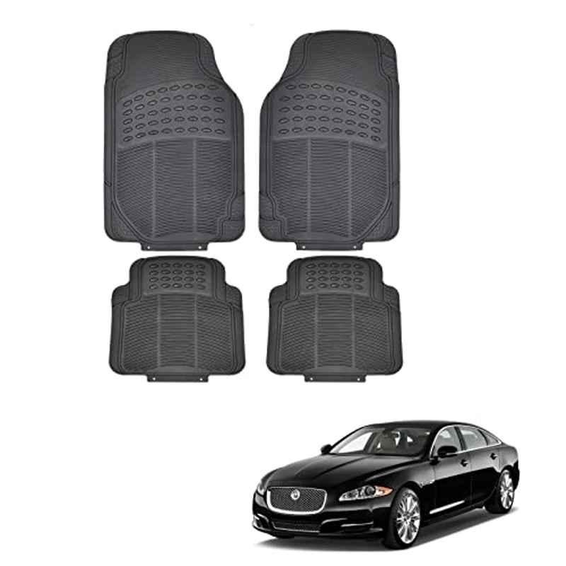 Kozdiko 4 Pcs Rubber Black Car Simple Floor Mat Set for Jaguar XJ